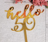 Hello 50 cake plaque