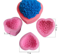 3d floral heart silicon mould