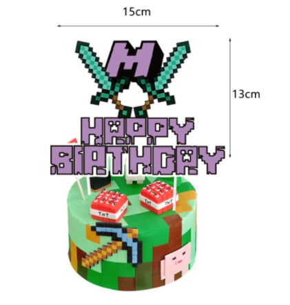 Block Craft cake topper - Style A – Perfectpartiesnz