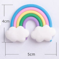Small unicorn and rainbow cake topper