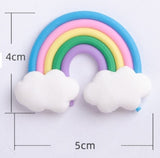 Small unicorn and rainbow cake topper