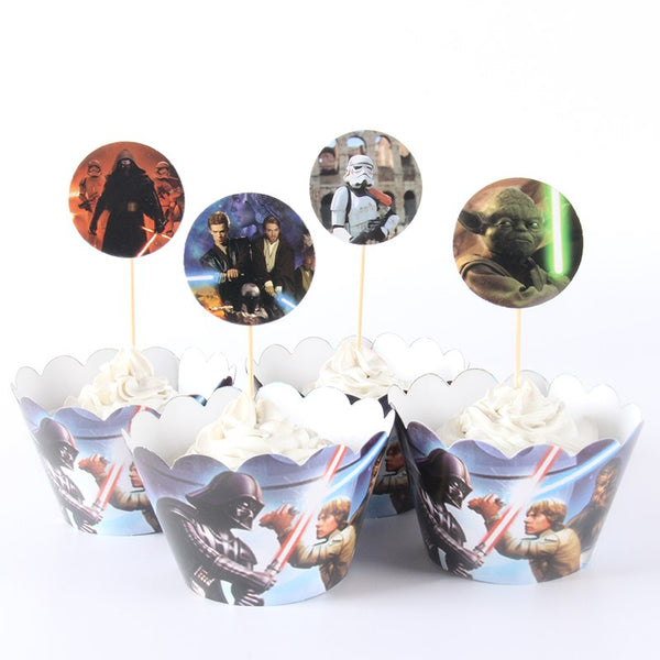 Space Wars cupcake wrappers and toppers