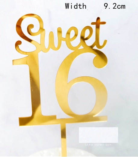 Sweet 16 cake plaque/topper