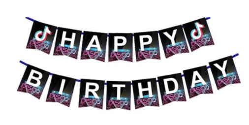 Tick tock birthday banner