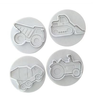 4 pcs construction cookie/plunger cutters